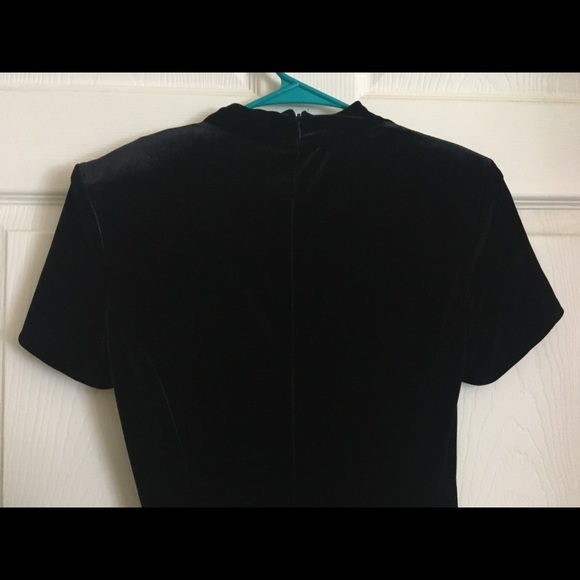 SL Fashions Black Velvet Floor Length Dress - Picture 8 of 8